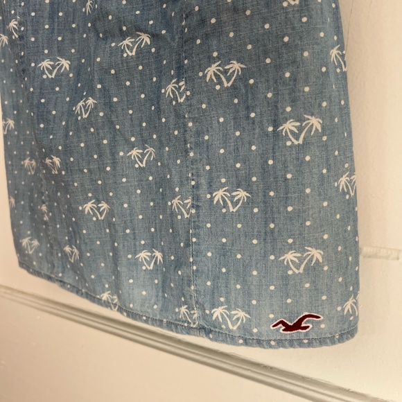 Hollister Size 1 mini jean dress with palm tree pattern - Picture 6 of 8
